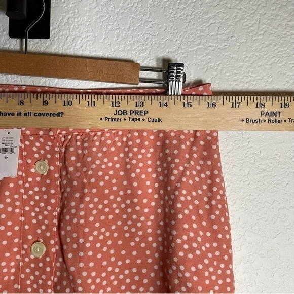 GAP skirt Polka Dot Pink Midi NWT Button Up Front Women’s Size 10 - Picture 4 of 7